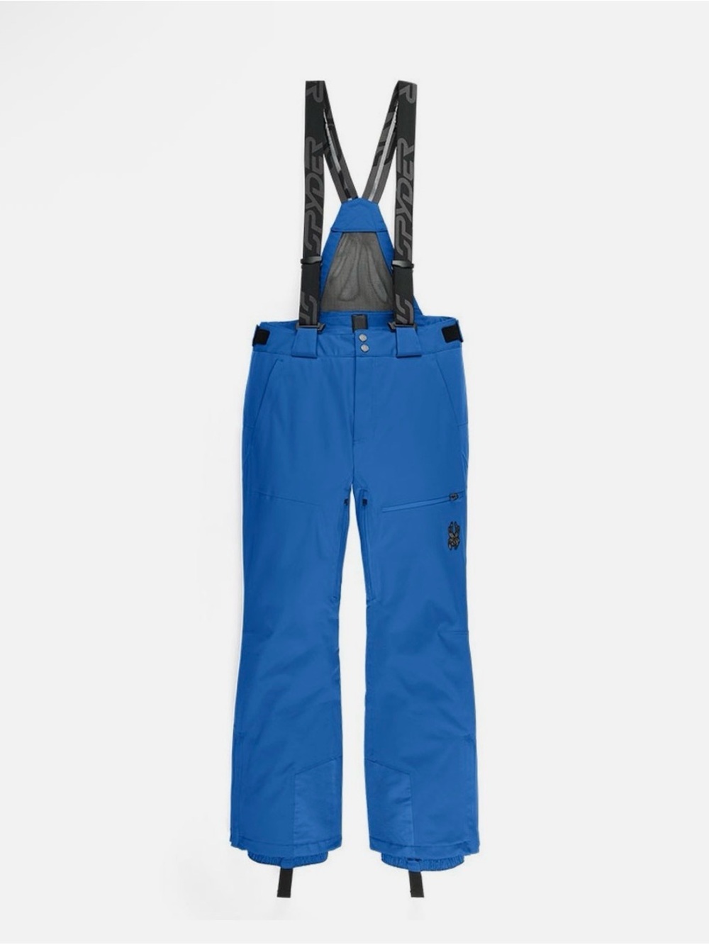 Spyder Men’s Bright Blue Ski Bib Pants with Black Braces